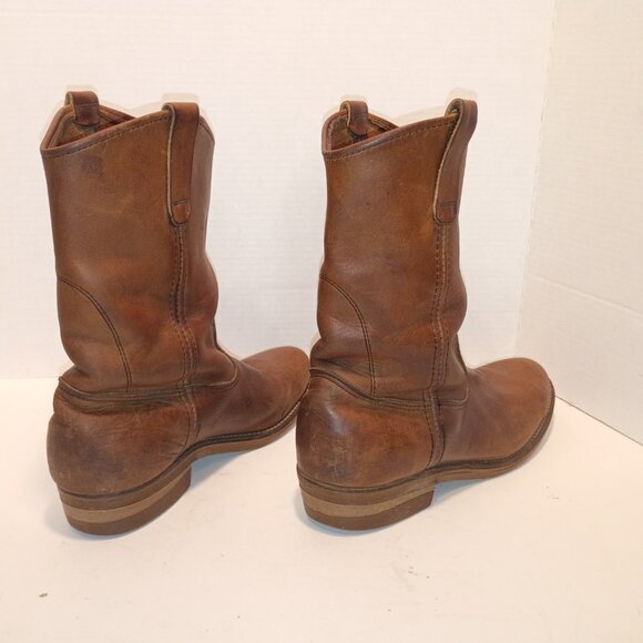 Vintage RED WING 1155 PECOS Size 11 Brown Leather Pull-on Work Boots *Classic* - Picture 7 of 14